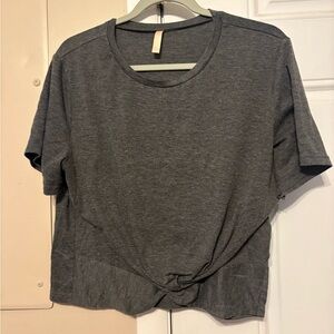 Gray Women's Knot Front Crop Top